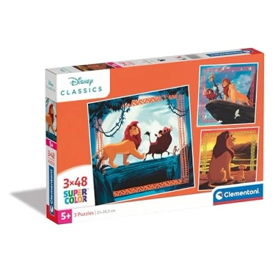 Abbildung von Clementoni® Puzzle König der Löwen, 3 x 48 T Supercolor, 144 Puzzleteile, Made in Europe, FSC® schützt Wald weltweit