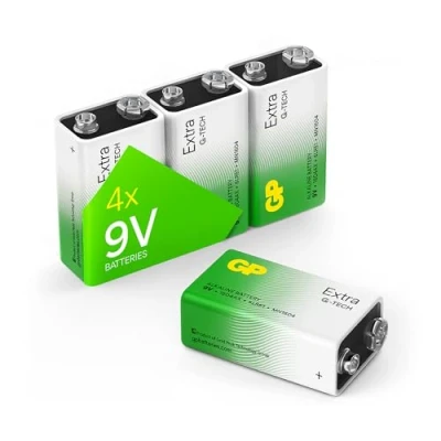 Abbildung von GP Extra Alkaline 9V Blockbatterie Longlife Batterien mit hoher Energiedichte 4 Stück Blockbatterien 9 Volt Neue G TECH Technologie