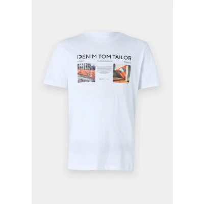 Abbildung von TOM Tailor Denim Photo Tshirt print, Herren, Größe: Medium, White