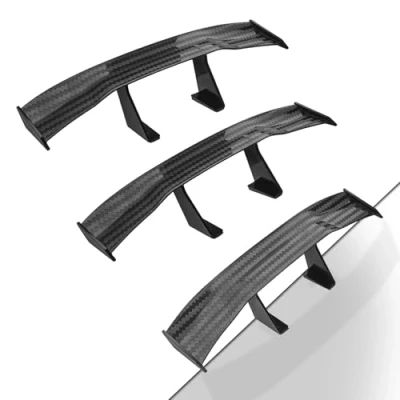 Abbildung von XNJIHWA 3 Pcs Universal Auto Mini Spoiler Flügel Ohne Perforation Fahrzeug Stabilität Schwanz Kohlefaser Textur Dekoration 6.7inch (Schwarz)
