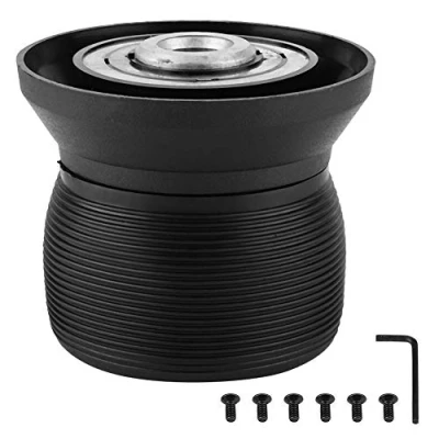 Abbildung von Lenkradnabenadapter,Duokon Lenkradnaben Schnellspanner Adapter Kit Aluminiumlegierung für W123 W124 W126 190E, schwarz