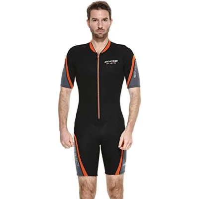 Abbildung von Cressi Playa Man Shorty Wetsuit 2.5mm Kurzer Neoprenanzug für Herren aus hochelastischem Neopren 2.5mm, Schwarz/Grau, M