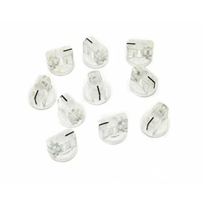 Abbildung von kaish 10 Stück Klar, Guitar Amp Effektpedal Regler Zeiger Knopf mit Set Schraube Transparent