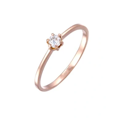 Abbildung von Elli DIAMONDS Diamantring Solitär Verlobung Diamant (0.11 ct) 750 Roségold