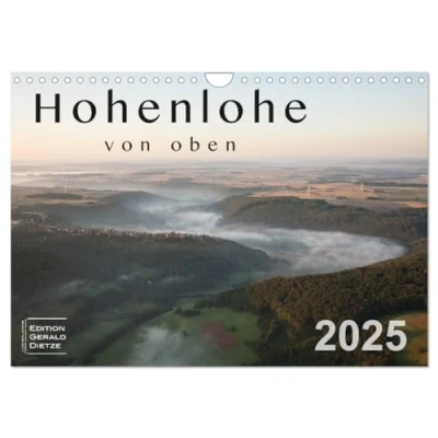 Abbildung von Hohenlohe von oben (Wandkalender 2025 DIN A4 quer), CALVENDO Monatskalender