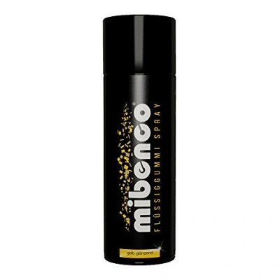 Abbildung von mibenco 71411023 Flüssiggummi Spray / Sprühfolie, Gelb Glänzend, 400 ml Schutz für Oberflächen und zum Felgen lackieren