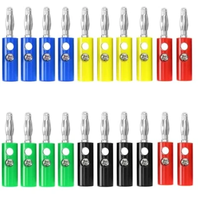 Abbildung von Oiyagai 20 Stück Audio Lautsprecherkabel Bananenstecker Schraubtyp Anschlüsse 4mm
