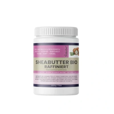Abbildung von Nakobe Sheabutter Bio 500g 100% Rein und Natürlich Zertifiziert raffiniert &amp; Kaltgepresst Karite Butter