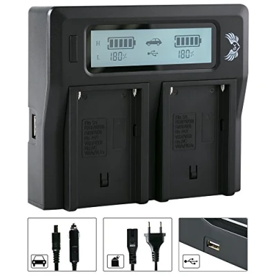 Abbildung von SK LCD Dual Doppel Akku Charger Ladegerät für Sony NP F550 F750 F970 F980 F990 Pro /// FM50 FM500H und weitere