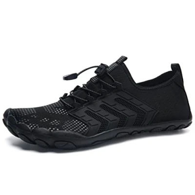 Abbildung von IceUnicorn Barfuss Schuhe Damen Walkingschuhe Barfußschuhe Herren Anfänger Bequeme Atmungsaktiv Gesunde (15#Schwarz, 43EU)