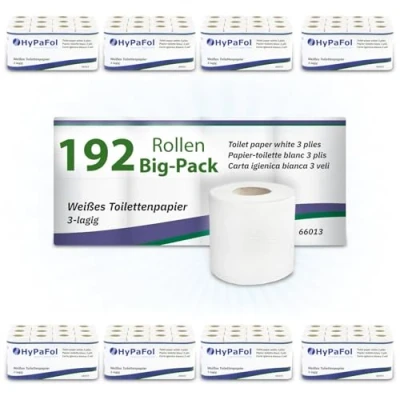 Abbildung von Hypafol Toilettenpapier 3 lagig, 96 Rollen, 150 Blatt, motivgeprägt (192 St)