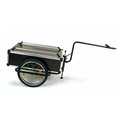 Abbildung von ROLAND Fahrradanhänger Profi, Transportbox, Handwagen, für Lasten, mit Hochdeichsel (B), Kupplung, Holz, Stahl