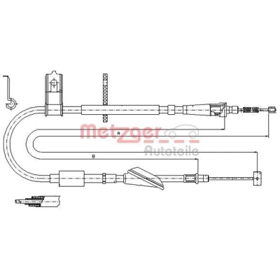 Abbildung von METZGER 17.5046 Handbremsseil hinten links 1532/1285 COFLE SUZUKI: IGNIS 2