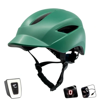 Abbildung von Urbaner Fahrradhelm USB Licht Matt Grün (L) EN1078 Zertifiziert