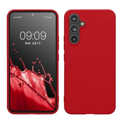 Abbildung von kwmobile Hülle kompatibel mit Samsung Galaxy A54 5G TPU Silikon Handyhülle Schutzhülle stoßabsorbierend flexibel Case in Klassisch Rot