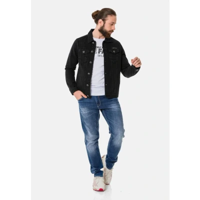 Abbildung von Cipo &amp; Baxx Jeansjacke, Herren, Größe: Large, Flatblack