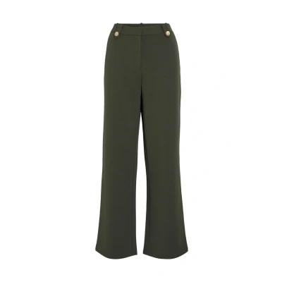 Abbildung von VILA Viclua WIDE Button Pants Stoffhose, Damen, Größe: XS, Deep depths/gold coloured