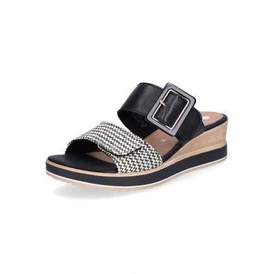Abbildung von Remonte Damen Keilsandalen D6463, Frauen Sandalen,Keilsandaletten,Keilabsatz,Wedge Heel,hoch,Sommerschuhe,Freizeitschuhe,schwarz Kombi (03),40 EU