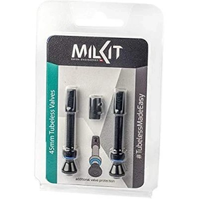 Abbildung von milKit Bike Tubeless Presta Valve Stem Black Tire Cores and Core Removal Tool Are Included Pack of 2 (45mm)