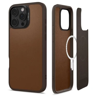 Abbildung von CYRILL von Spigen Kajuk Mag Hülle Kompatibel mit iPhone 16 Pro Max (2024) Saddle Brown