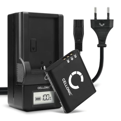 Abbildung von CELLONIC 2X Akku Li 90B 92B kompatibel mit Olympus OM System TG 7, Stylus XZ 2 SH 60, Tough 1, 5, 6 3.6V 3.7V 1100mAh + Ladegerät