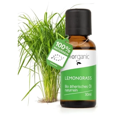 Abbildung von NeoOrganic® bio Lemongras Öl (Cymbopogon flexuosus) 30ml Lemongrass 100% naturreines ätherisches Zitronengrasöl Ätherische Öle für Aromatherapie