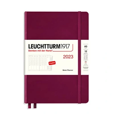 Abbildung von LEUCHTTURM1917 365987 Wochenplaner Medium (A5) 2023, 12 Monate, Port Red, Englisch