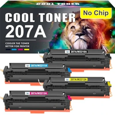 Abbildung von Cool Toner 207A Kompatible Tonerkartusche als Ersatz für HP 207X Color Laserjet Pro MFP M283fdw M255dw M282nw M283fdn M255nw W2210A W2211A W2212A W2213A Schwarz Cyan Gelb Magenta
