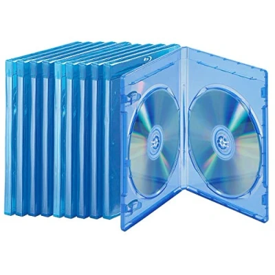 Abbildung von PEARL Bluray Hülle: Blu Ray Soft Hüllen blau transparent im 10er Pack für je 2 Discs (Leere Hüllen, CD Rohlinge)
