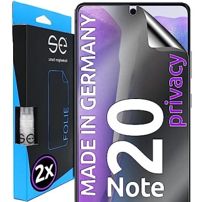Abbildung von S.E für Samsung Galaxy Note 20 Schutzfolie privacy Blickschutz Folie 2x Folien im SET aus Deutschland, Anti Spy Folie, staubfrei und blasenfrei, Sichtschutz