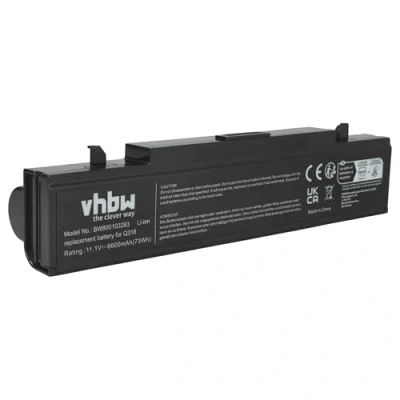 Abbildung von vhbw Laptop Akku Li Ion 6600mAh (11.1V) in schwarz für Notebook Samsung 300E7A, NP300E7A, 305E7A, NP305E7A, 355V5C, NP355V5C wie AA PB9NC6B.