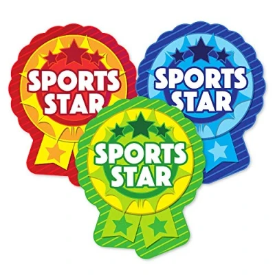 Abbildung von SuperStickers Rosettenaufkleber &quot;Sports Star&quot;, 35 x 45 mm, 60 Stück