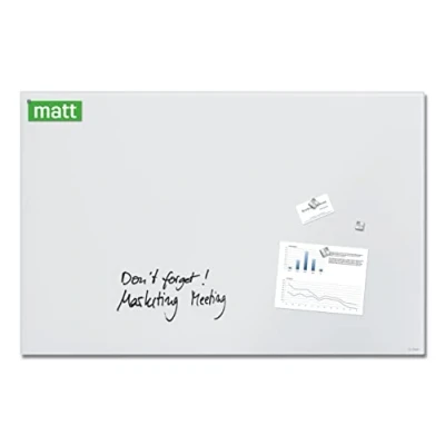 Abbildung von SIGEL GL541 Premium Glas Whiteboard 100x65 cm, super weiß: matt, nicht spiegelnd, SGS geprüft, einfache Montage, incl. 3 starke Magnete, Magnettafel Artverum