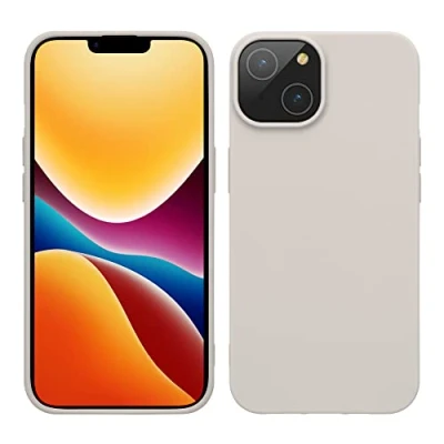 Abbildung von kwmobile Hülle für das iPhone 14 weiche und schlanke TPU Silikon Handyhülle stoßabsorbierendes Flexibles Case kabelloses Laden Beige matt