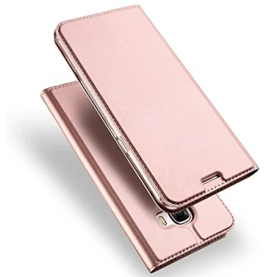 Abbildung von Verco Handyhülle für Galaxy A3 (2017), Premium Handy Flip Cover Samsung Hülle [integr. Magnet] Book Case PU Leder Tasche [A3 A320], Rosegold