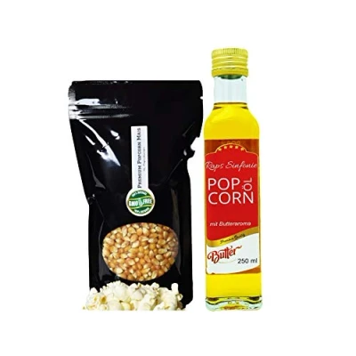 Abbildung von Premium Popcorn Kinopopcorn frische Beutel XL 1:46 Popvolumen (500g+Öl Set)