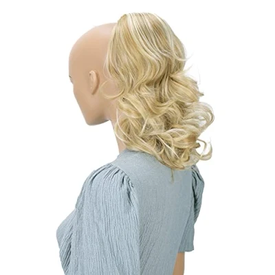 Abbildung von CAISHA 30cm Haarteil Mia Zopf Haarverlängerung mit Kordelverschluss Voluminös Gewellt Honigblond Mix PH215