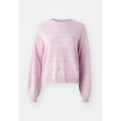 Abbildung von VILA Viril Oneck Pointelle Strickpullover, Damen, Größe: XS, Winsome orchid melange