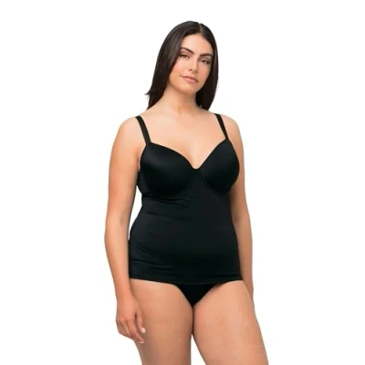 Abbildung von Ulla Popken FULL Length Underwire Spacer Unterhemd/shirt, Damen, Größe: 100C, Black