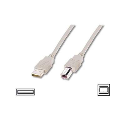 Abbildung von DIGITUS USB 2.0 Anschlusskabel 1.8 m A (St) zu B 480 Mbit/s Verbindungskabel, Kompatibel Beige