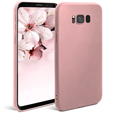 Abbildung von Moozy Minimalist Series Silikon Hülle für Samsung S8, Rose Beige Mattes Finish, Dünne, Weiche TPU Handyhülle Schutzhülle