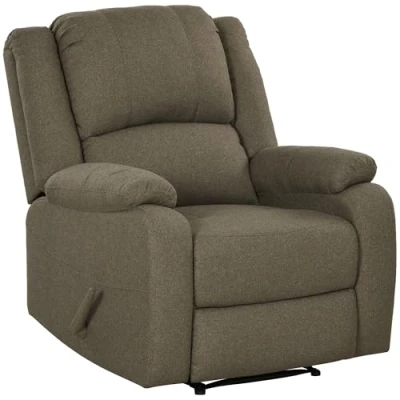Abbildung von HOMCOM Relaxsessel Manuell Fernsehsessel mit Liegefunktion, Leinenoptik, TV Sessel Seitengriff, Fußstütze, bis 150 kg Belastbar, für Wohnzimmer, Braun