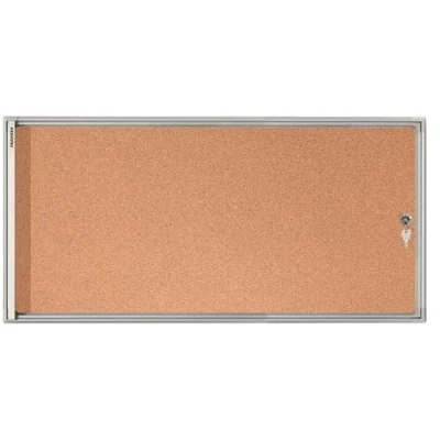 Abbildung von FRANKEN Schaukasten x tra!Line für den Innenbereich, Klapptür, 3x A4, 73 37 3.5 cm, Kork, pinnbar, mit Aluminiumrahmen zur Wandmontage, FSKA3