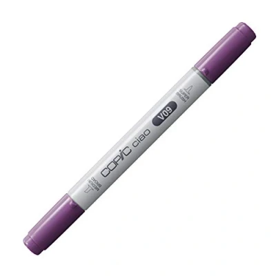 Abbildung von COPIC Ciao Marker Typ V 09, Violet, vielseitiger Layoutmarker, mit einer mittelbreiten und Brush Spitze