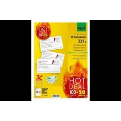Abbildung von SIGEL T1170 Aktion: bedruckbare Visitenkarten 3C wie LP795: 100 Stück + 20 gratis, hochweiß, glatter Schnitt rundum, 225 g, 85x55 mm