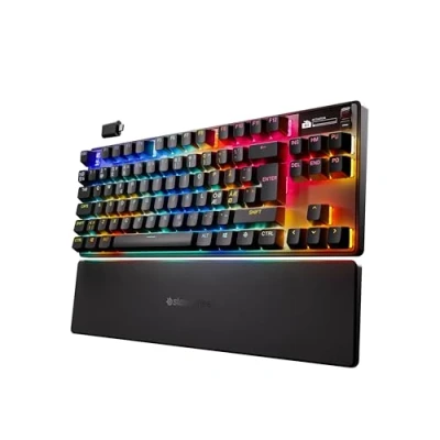 Abbildung von SteelSeries Apex Pro TKL Wireless Gen 3 HyperMagnetic Gaming Tastatur OmniPoint 3.0 Switches Anpassbares Ansprechverhalten Sofort einsetzbare Presets Rapid Tap/SOCD OLED NOR QWERTY Layout