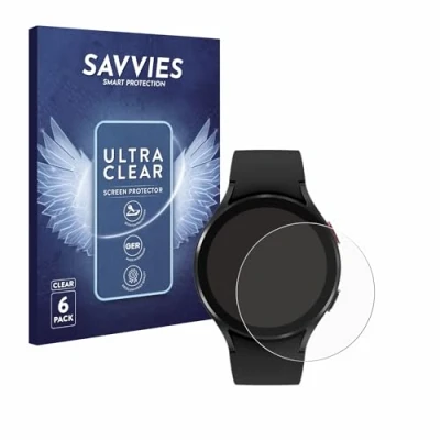 Abbildung von Savvies 6 Stück Schutzfolie für Samsung Galaxy Watch 4 (44mm) Displayschutz Folie Ultra Transparent