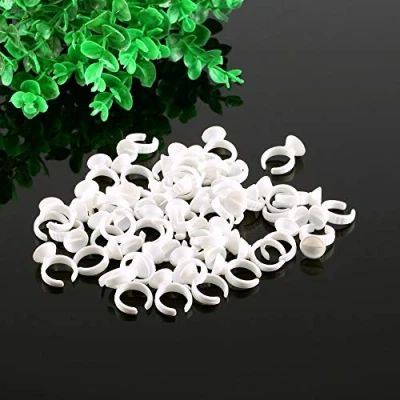 Abbildung von Tattoo Ring Cup, 50 Stücke Einweg Microblading Pigment Kleber Halter Tasse Ink Cups Augenbrauen Container Make Up Tool