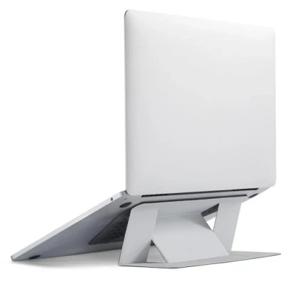 Abbildung von MOFT Laptop Ständer, Faltbarer Laptopständer Notebook Ständer mit 2 einstellbaren Winkeln, Haltung Verbessern, Kompatibel MacBook Air, Pro 11&#039;&#039; 16&#039;&#039;, Selbstklebender Neblige Bucht