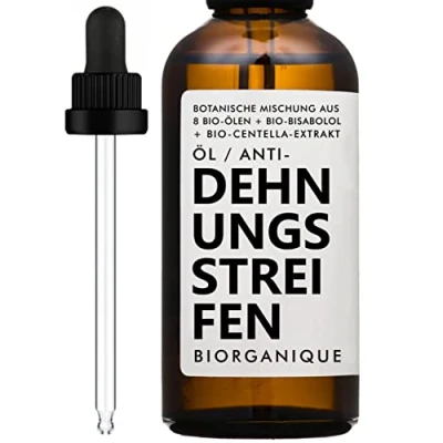 Abbildung von Pflegeöl gegen DEHNUNGSSTREIFEN + NARBEN 100% natürlich Mit BIO Wildrosenöl Avocadoöl Macadamiaöl Trockene Haut/Unebenmäßiger Teint/Dehnungsstreifen 100 ml